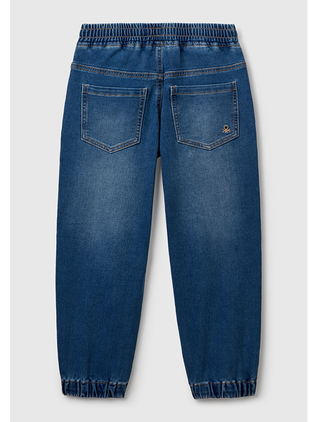 Mavi Erkek Çocuk Koyu Denim Logo Detaylı Büzgü İpli Denim Jogger Pantolon-1