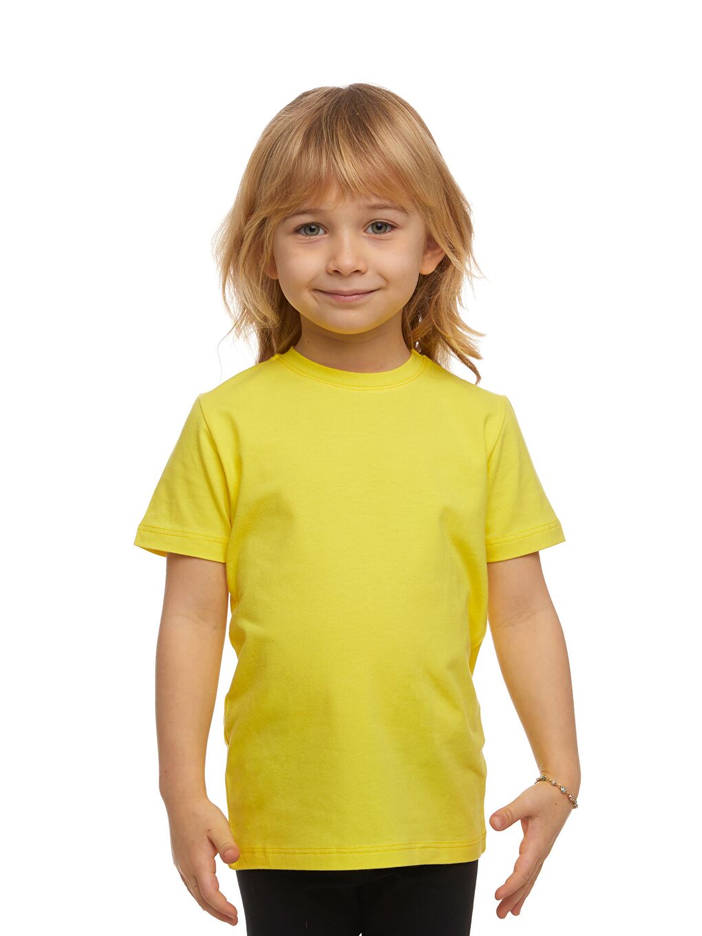 Fosforlu Sarı Unısex Sıfır Yaka Kısa Kollu Tişört