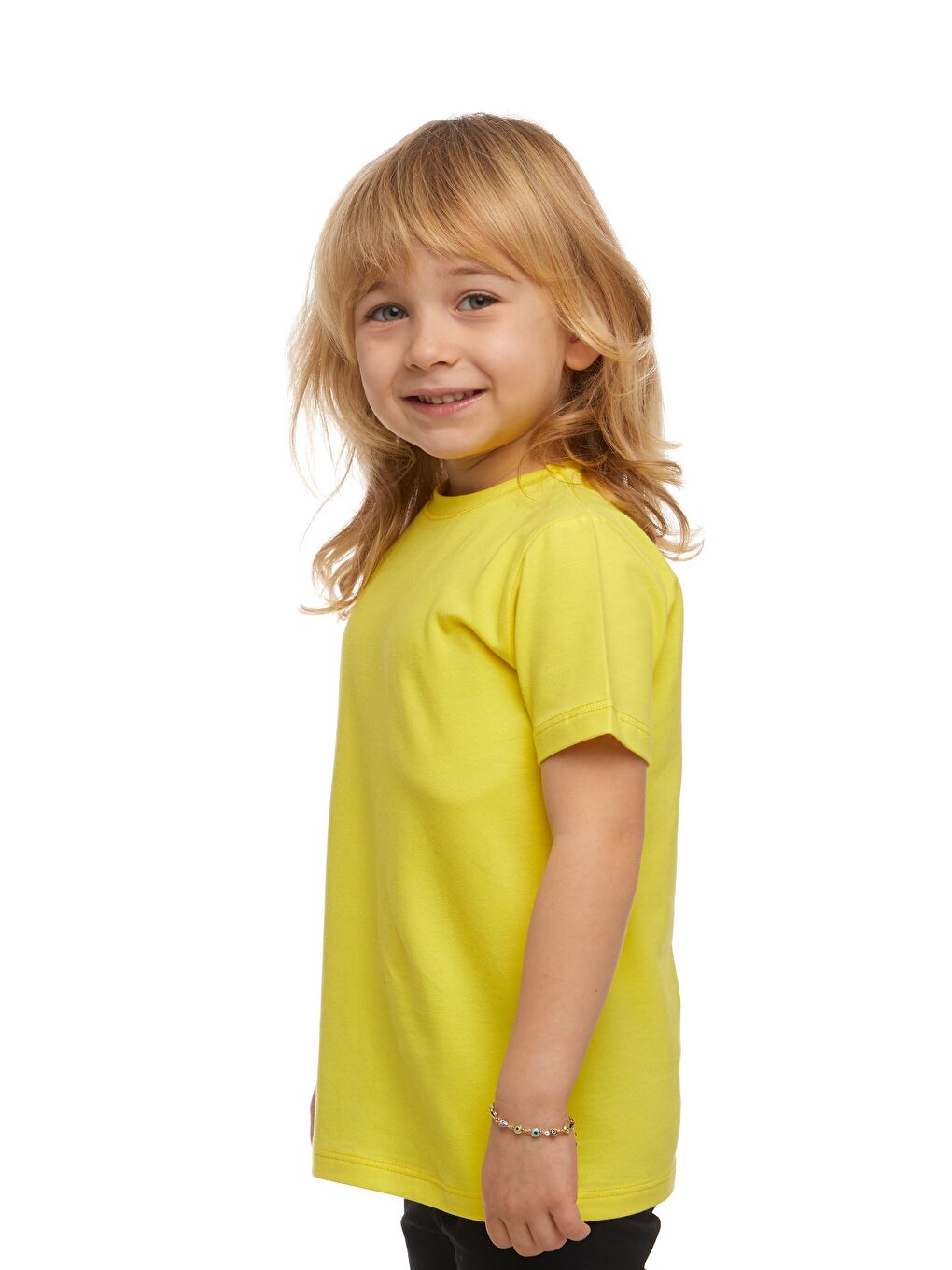 Fosforlu Sarı Unısex Sıfır Yaka Kısa Kollu Tişört-1