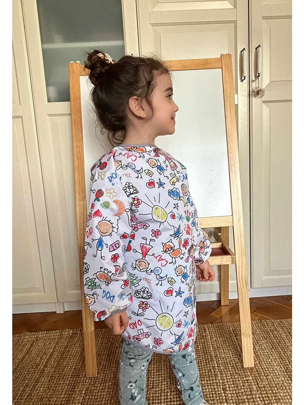 3-6 Yaş, Family Uzun Kollu, Sıvı Geçirmez, Makinede Yıkanabilir, Çocuk Faaliyet, Boyama Önlüğü Önlük-11