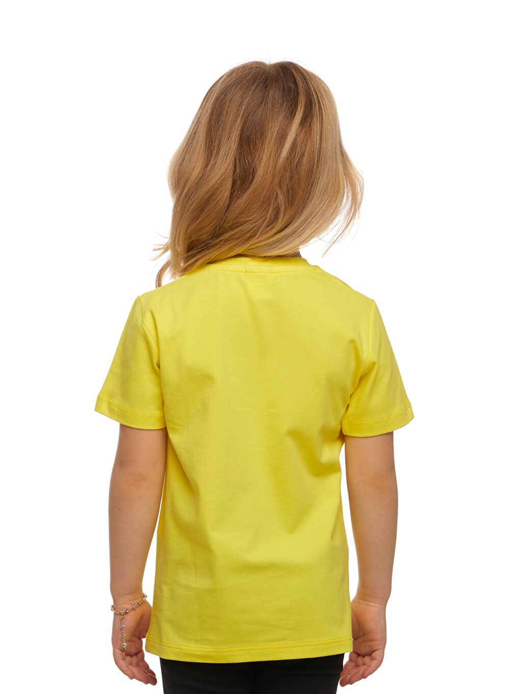 Fosforlu Sarı Unısex Sıfır Yaka Kısa Kollu Tişört-2