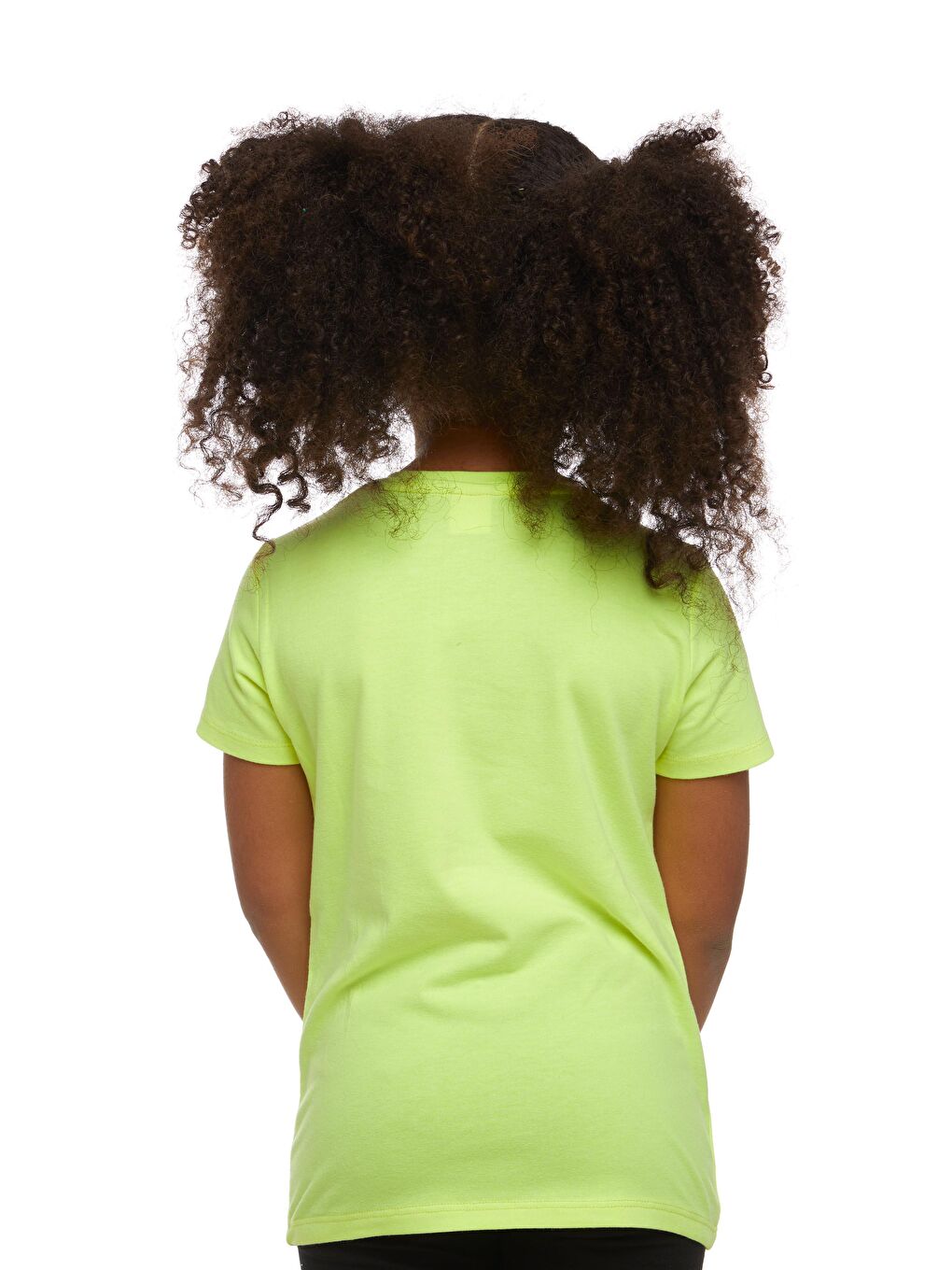 Siyah Neon Sarı Unısex Sıfır Yaka Kısa Kollu Tişört-2
