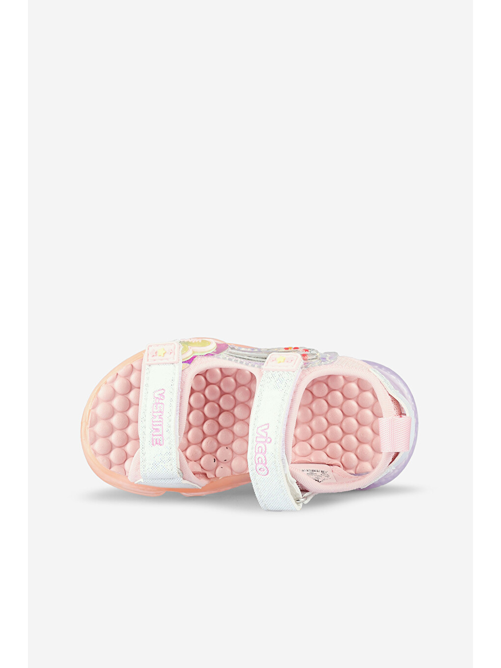 Pembe Can Işıklı Kız Okul Öncesi Pudra Sandalet-2