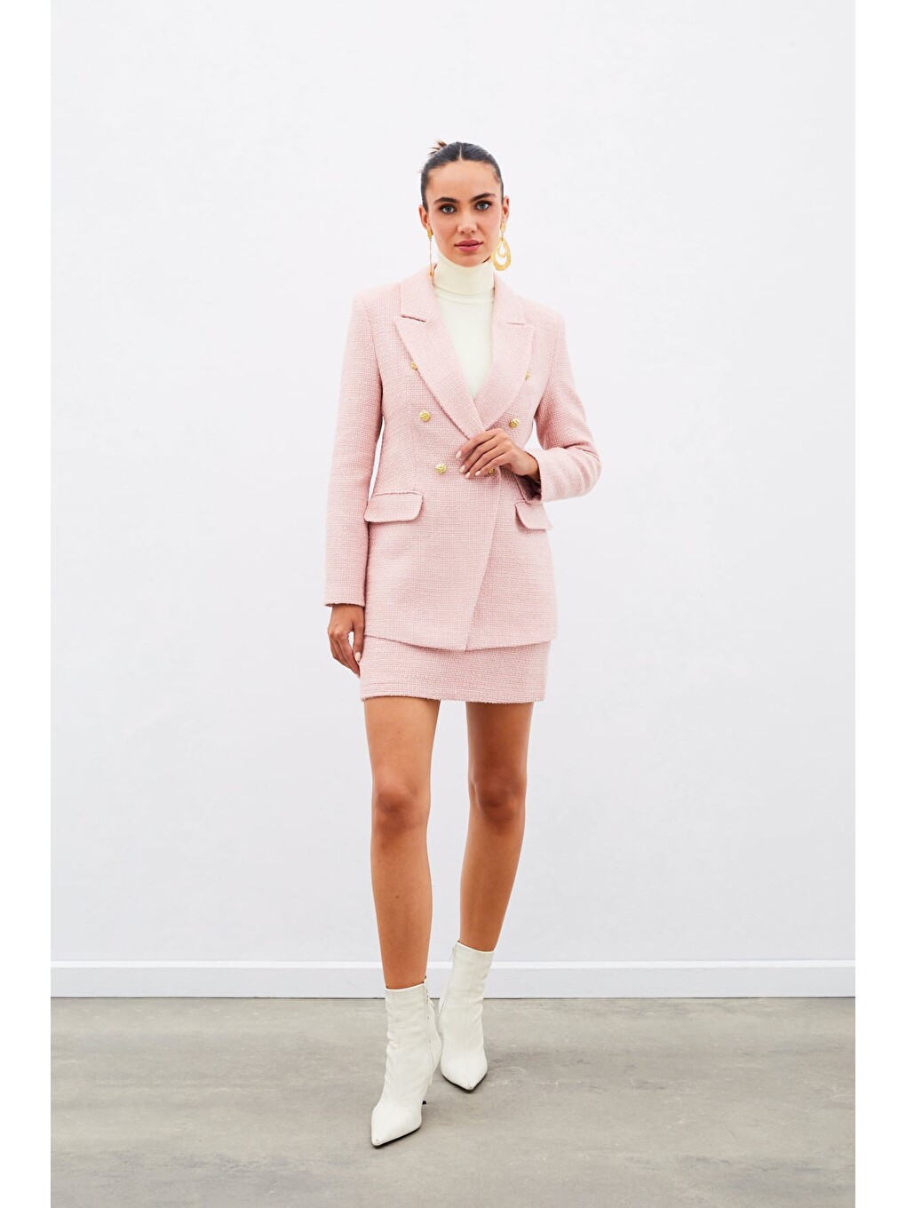 Mini Boy Tüvit Etek - Pembe-5