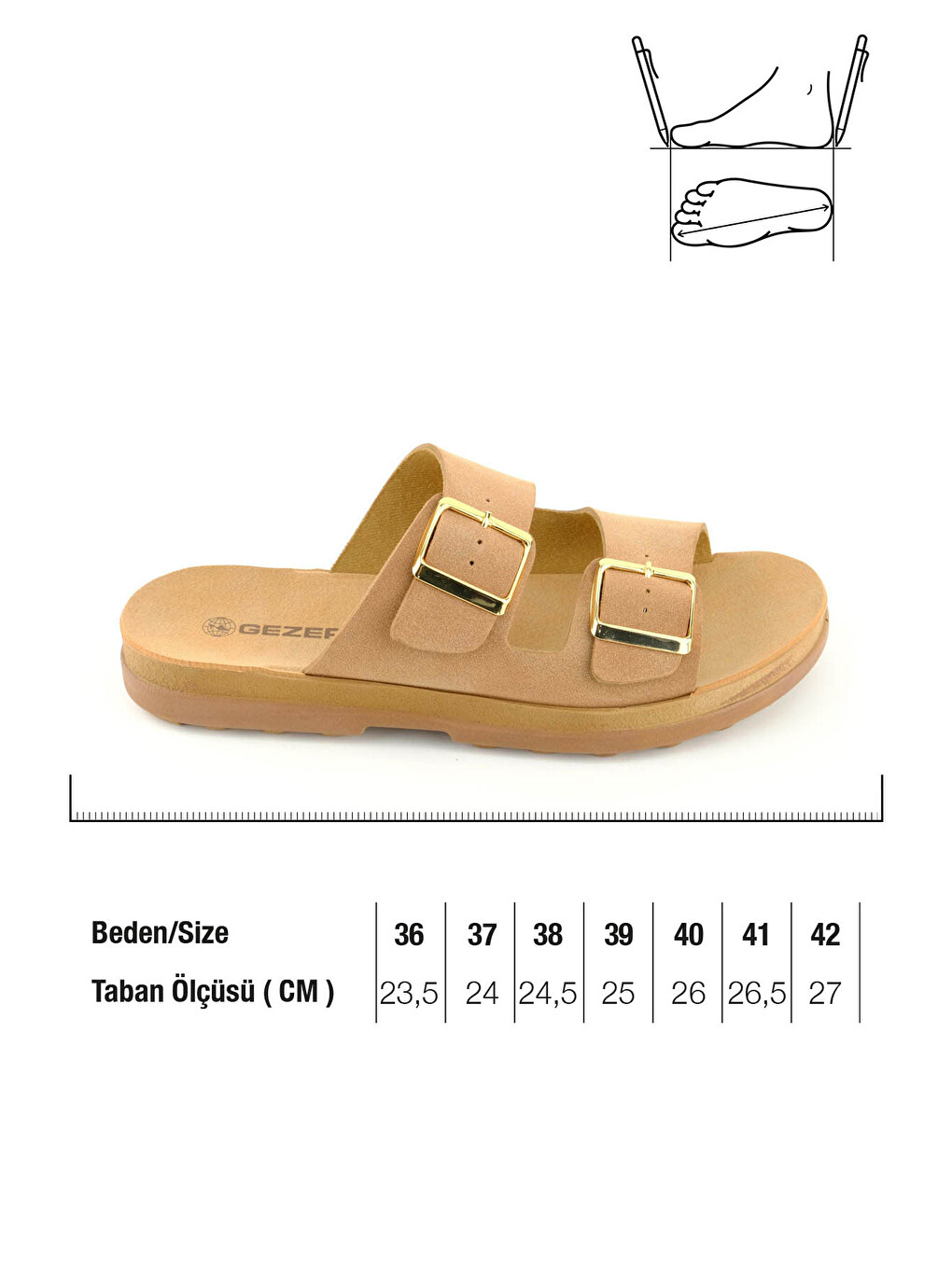 Kahverengi Kadın Yazlık Suni Deri İki Toka Ayarlanabilir Comfort Taban Günlük Terlik-2