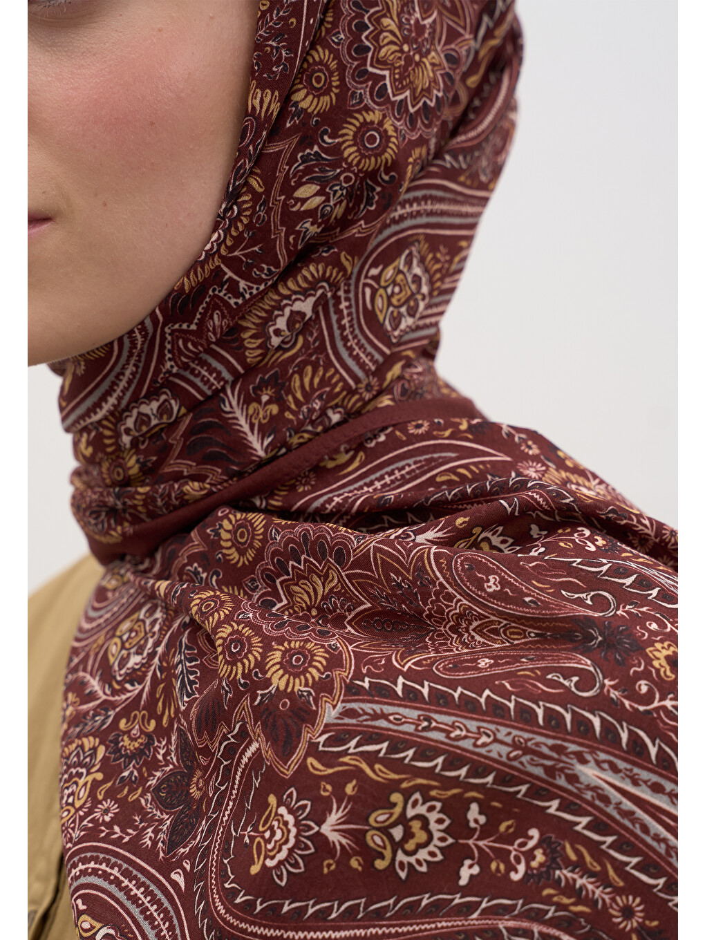 Petra Desen Şal Bordo-5