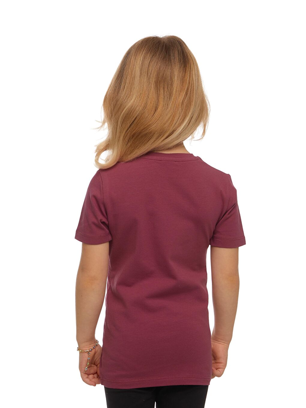 Açık Mürdüm Unısex Sıfır Yaka Kısa Kollu Tişört-2