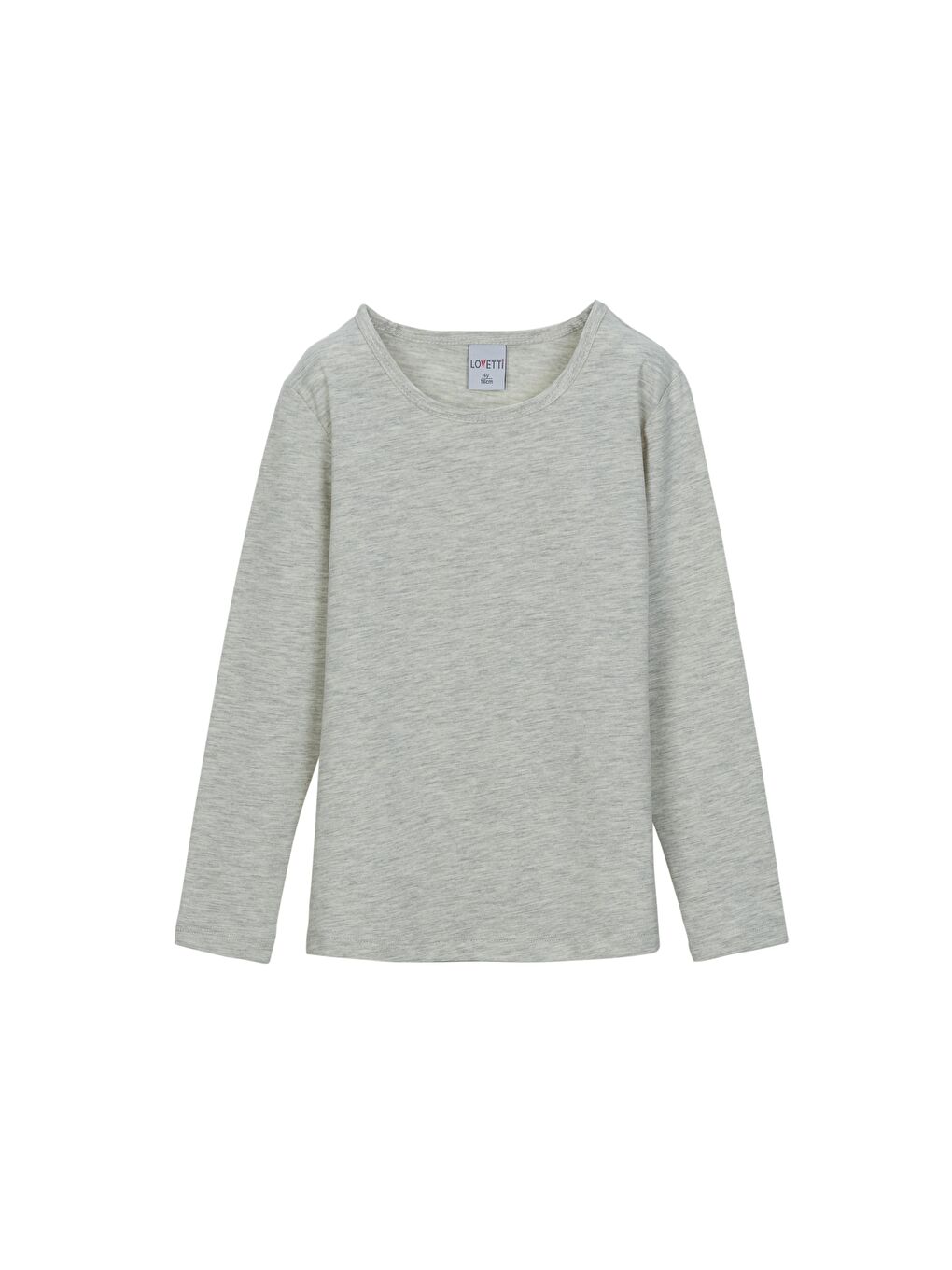 Gri Kız Çocuk Düz Basic Elastanlı Uzun Kollu Tişört-3