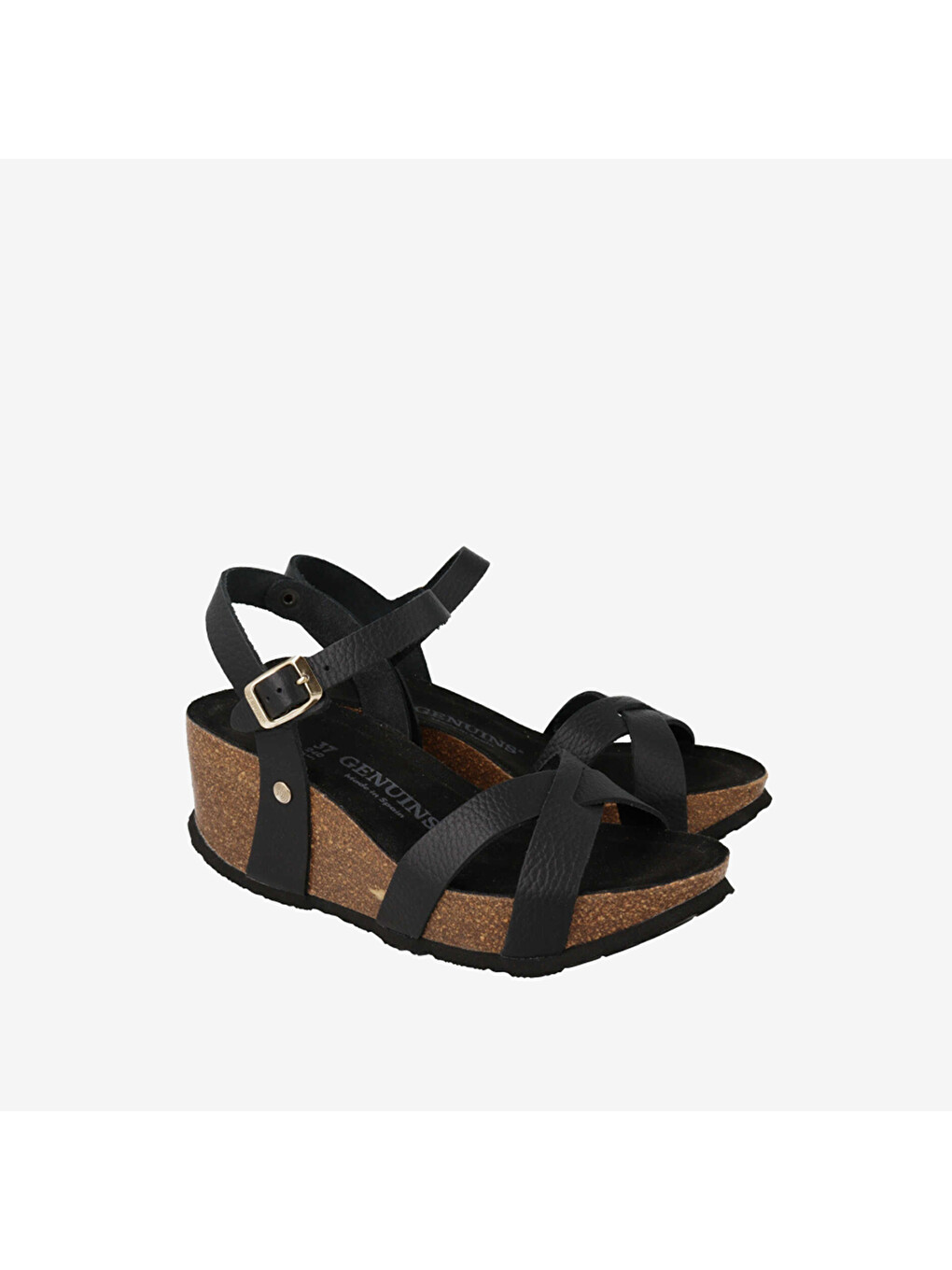 Siyah Kadın Sandalet G106778 Cannes Embossed Leather Dark-1