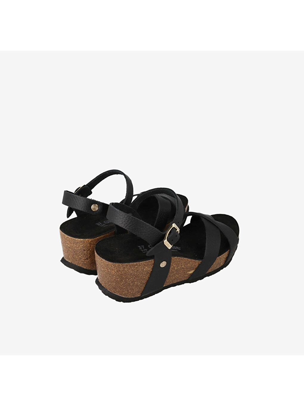 Siyah Kadın Sandalet G106778 Cannes Embossed Leather Dark-2