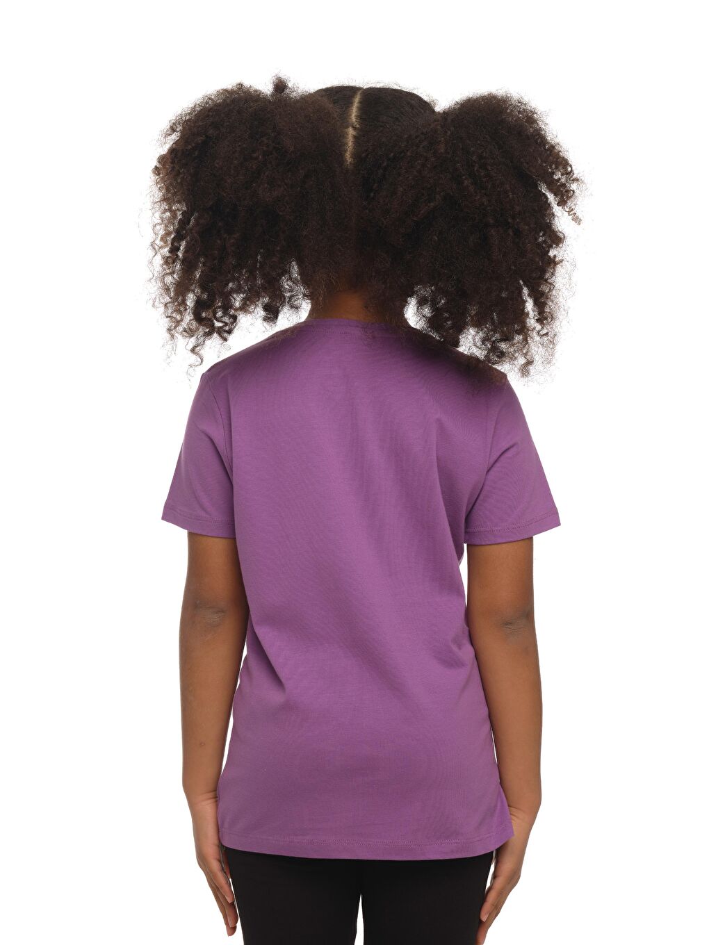 Açık Mor Unısex Sıfır Yaka Kısa Kollu Tişört-2