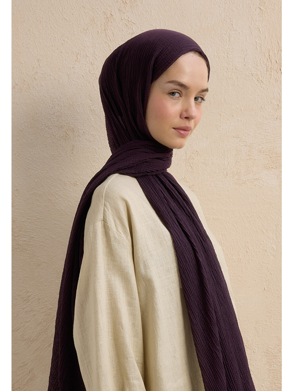 Modal Krinkıl Şal Mor-5