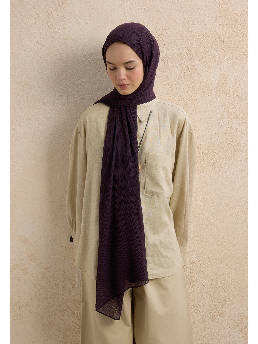 Modal Krinkıl Şal Mor-6