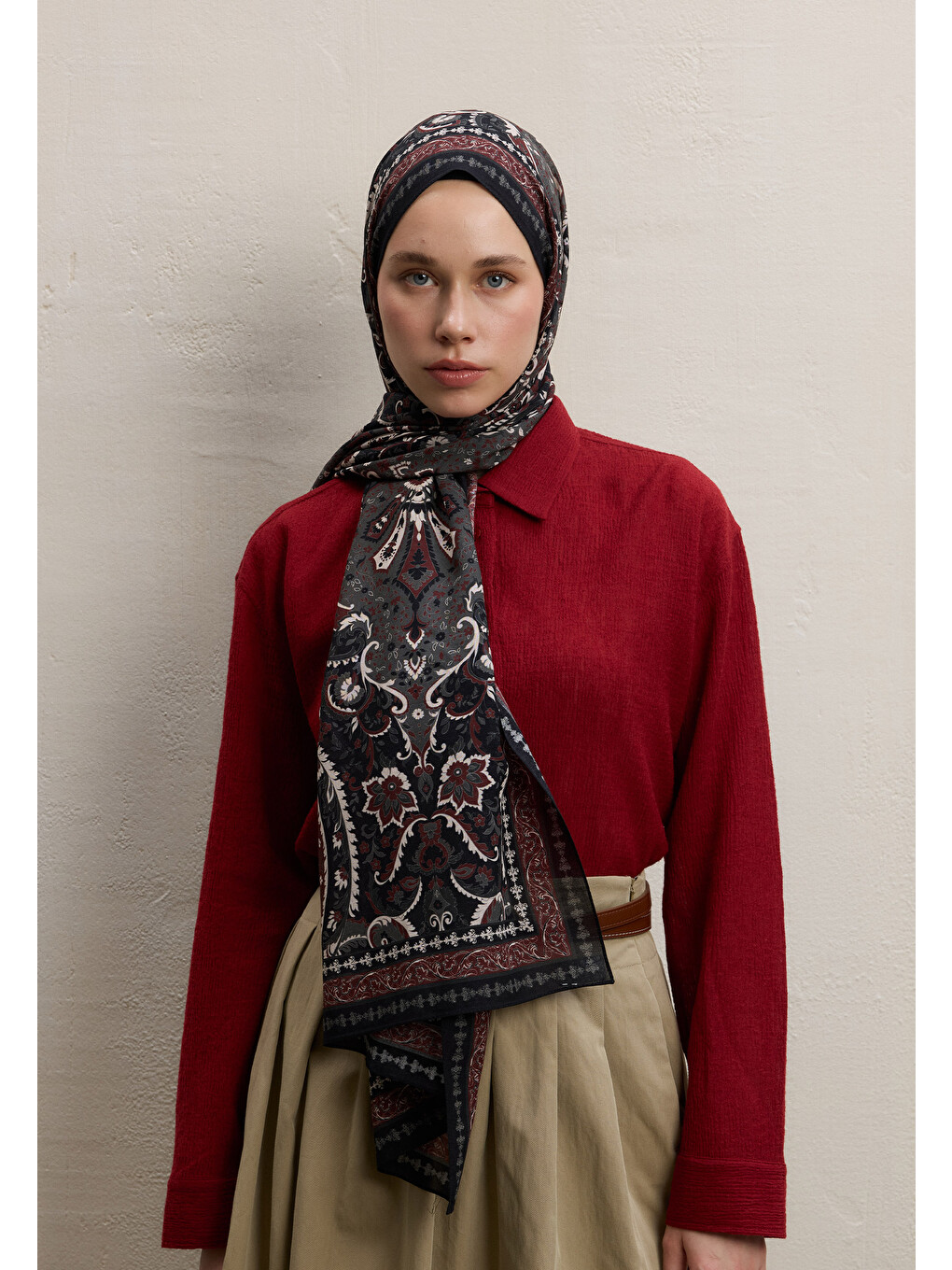 Elegant Desen Şal Siyah-2