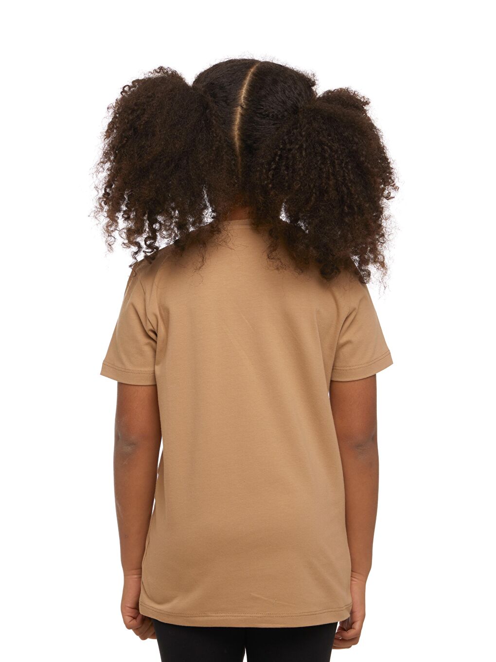 Kahverengi Sütlü Kahve Unısex Sıfır Yaka Kısa Kollu Tişört-2