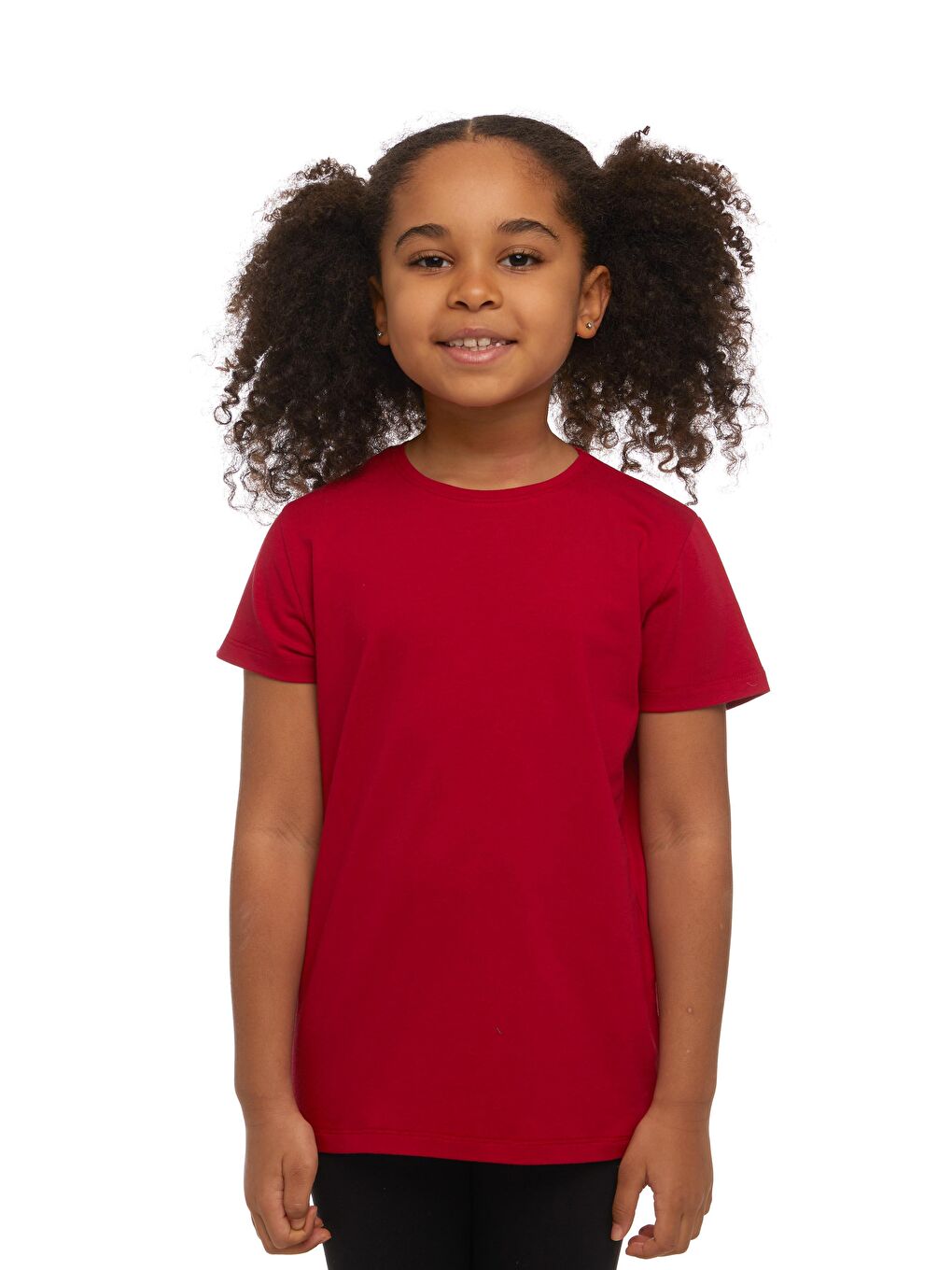 Kırmızı Unısex Sıfır Yaka Kısa Kollu Tişört