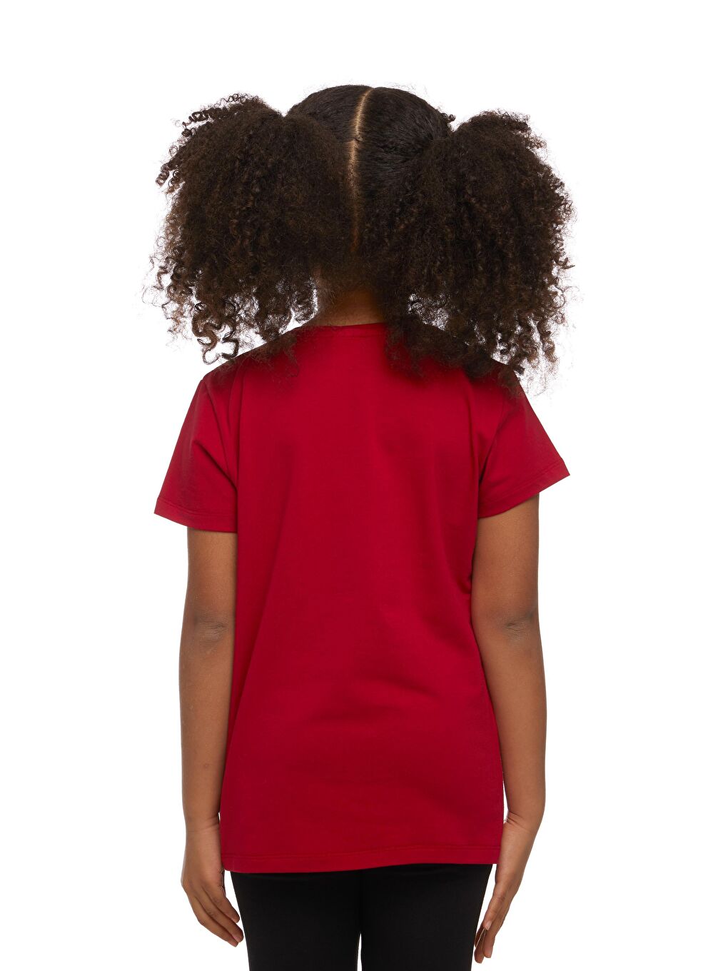 Kırmızı Unısex Sıfır Yaka Kısa Kollu Tişört-2