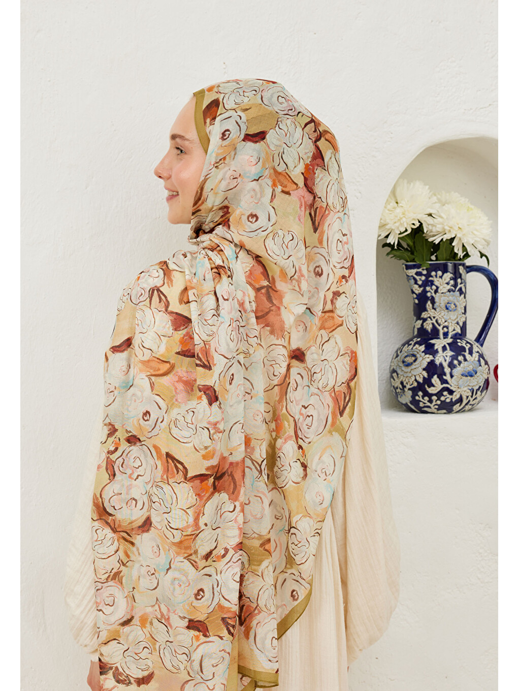 Sarı Linda Desen Rami Şal Sahra-6