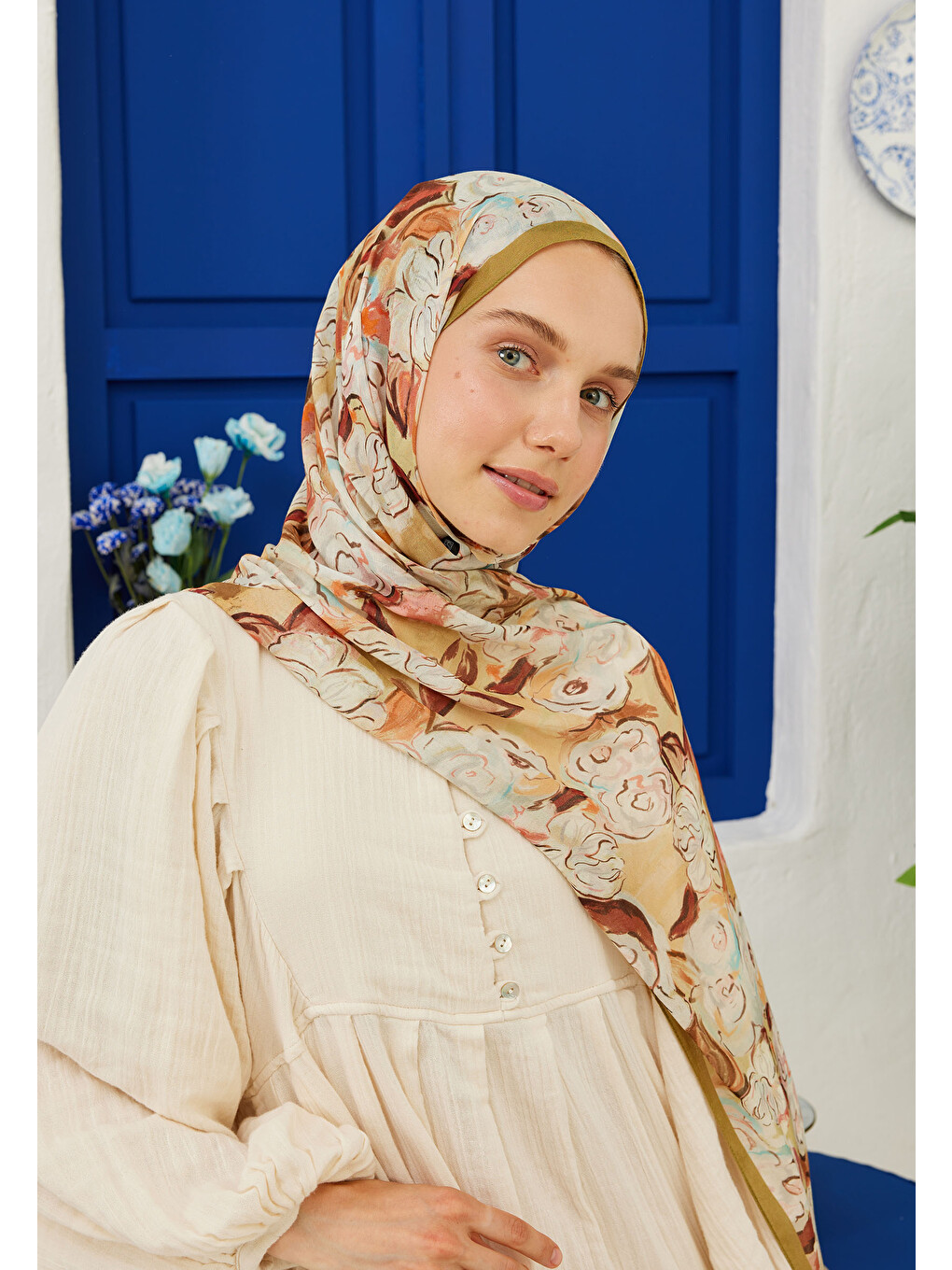 Sarı Linda Desen Rami Şal Sahra-3