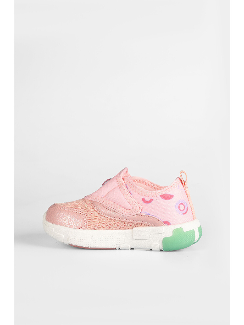 Pembe Sort Işıklı Kız Bebek Pudra Spor Ayakkabı-1