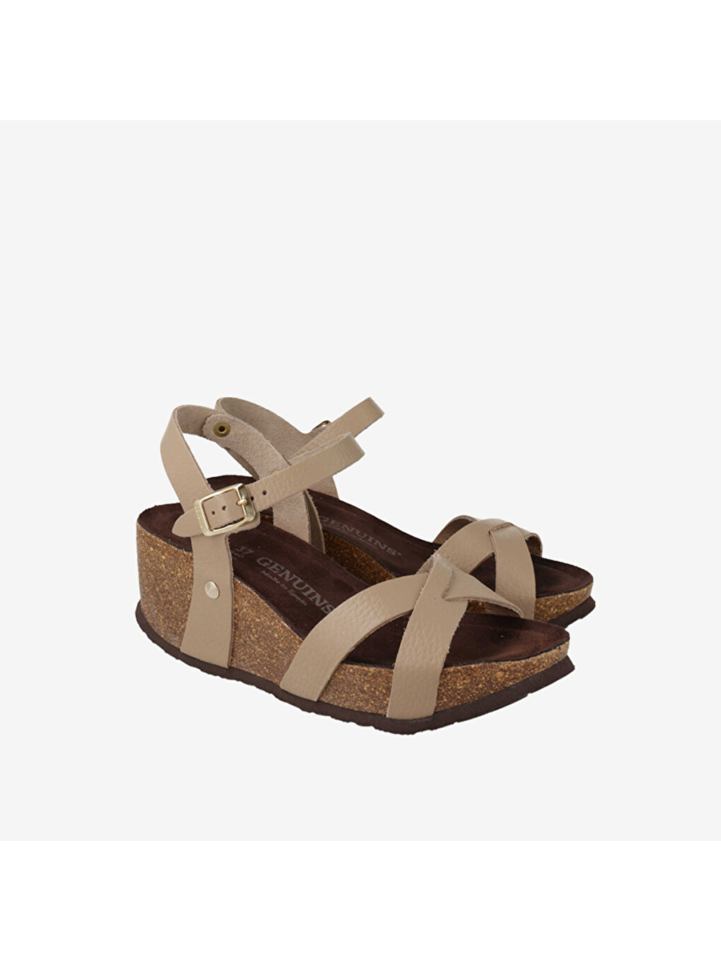 Bej Kadın Sandalet G106777 Cannes Embossed Leather Taupe-1