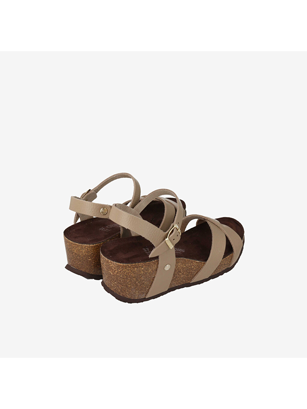 Bej Kadın Sandalet G106777 Cannes Embossed Leather Taupe-2