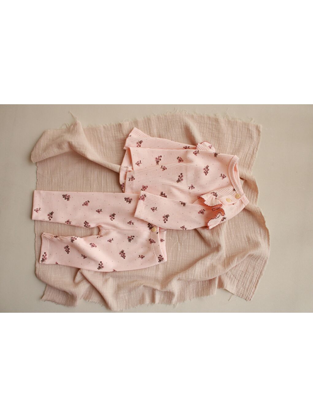 Pembe Üzüm Baskılı Fancy Girls Alt Üst Takım-4