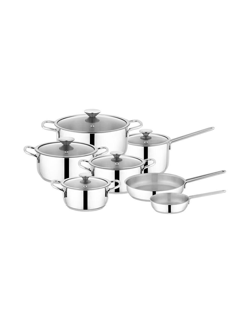 Gri Steel Storm Çelik Tencere Seti 12 Parça-Inox-9