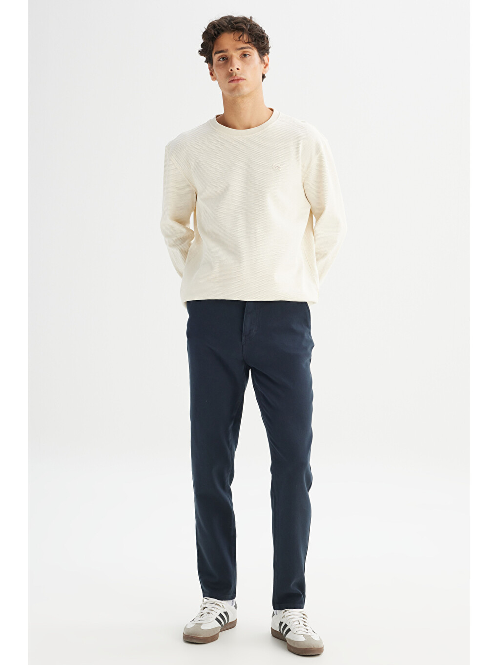 Regular Fit Normal Bel Pamuklu Esnek Antrasit Chino Pantolon