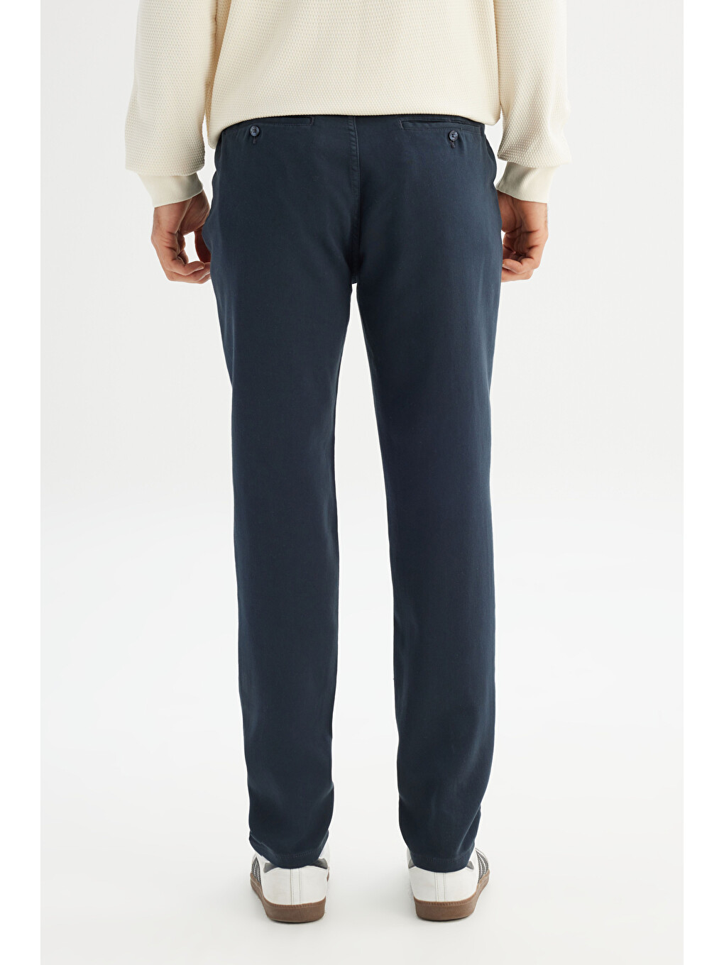 Regular Fit Normal Bel Pamuklu Esnek Antrasit Chino Pantolon-4