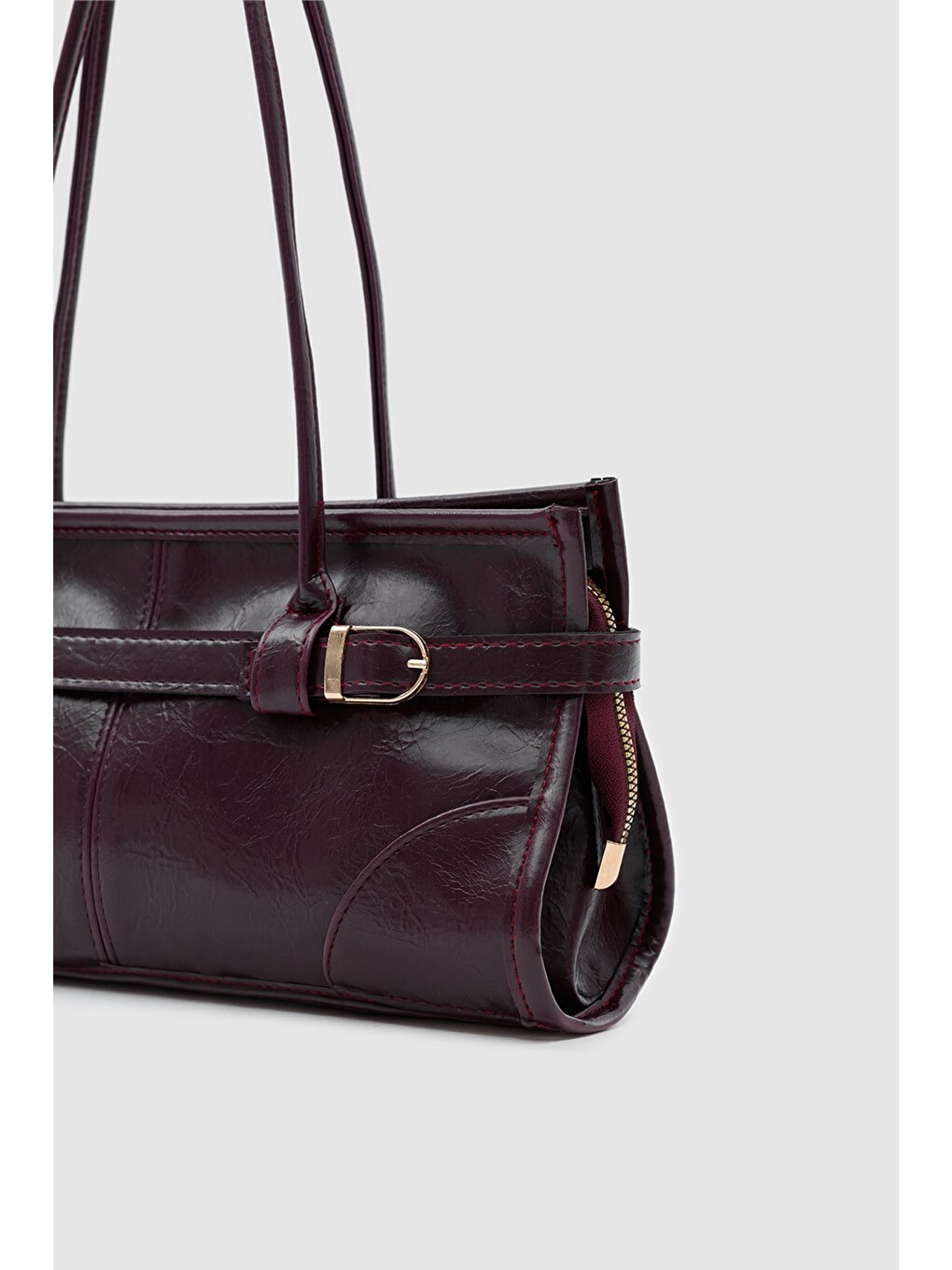 Enyola Vintage Baget Çanta Mürdüm-2