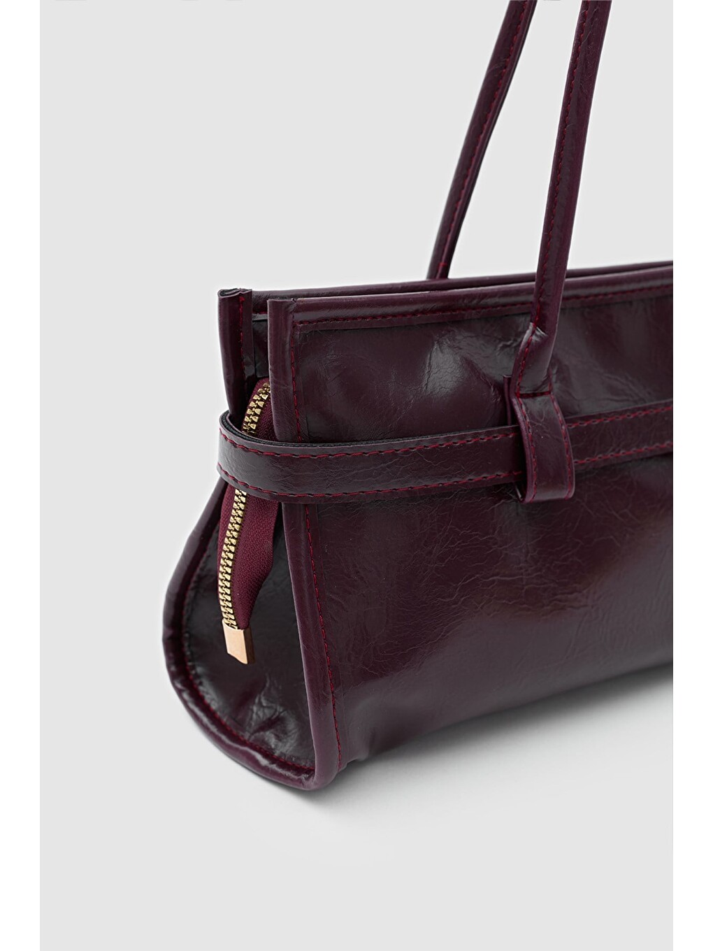Enyola Vintage Baget Çanta Mürdüm-4