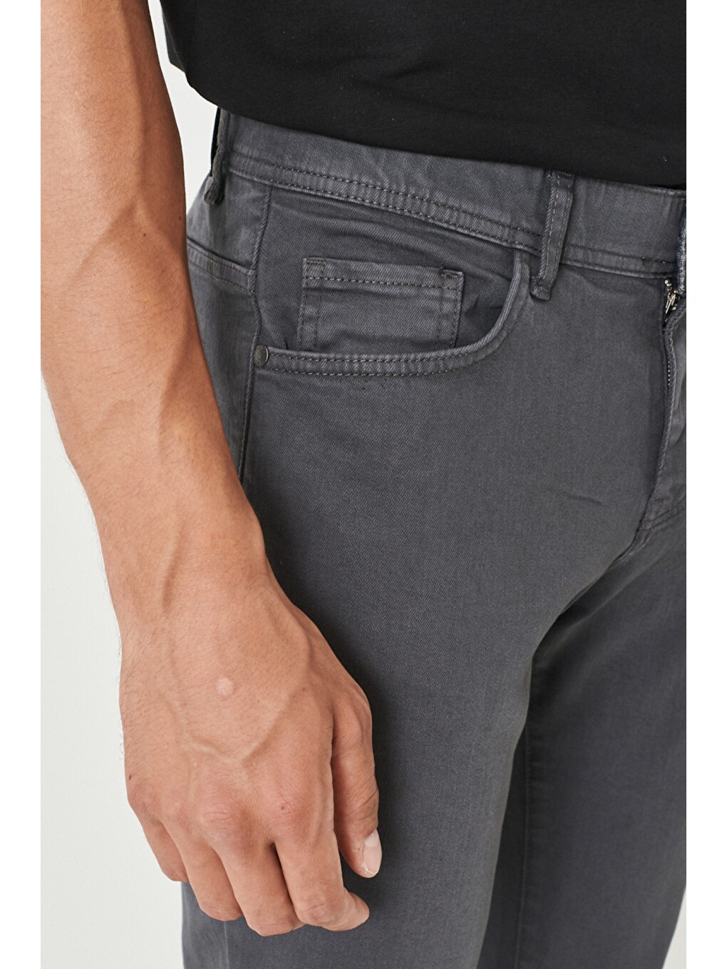 Erkek Antrasit 360 Derece Her Yöne Esneyen Rahat Slim Fit Pantolon-4
