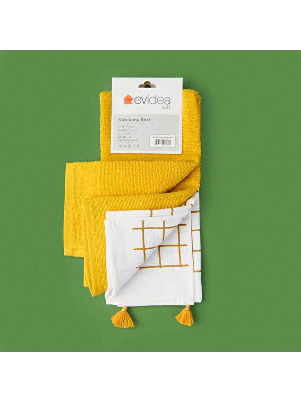 Karışık Soft Ayçiçeği 2'li Mutfak Havlusu - Renkli - 40x60 cm-6