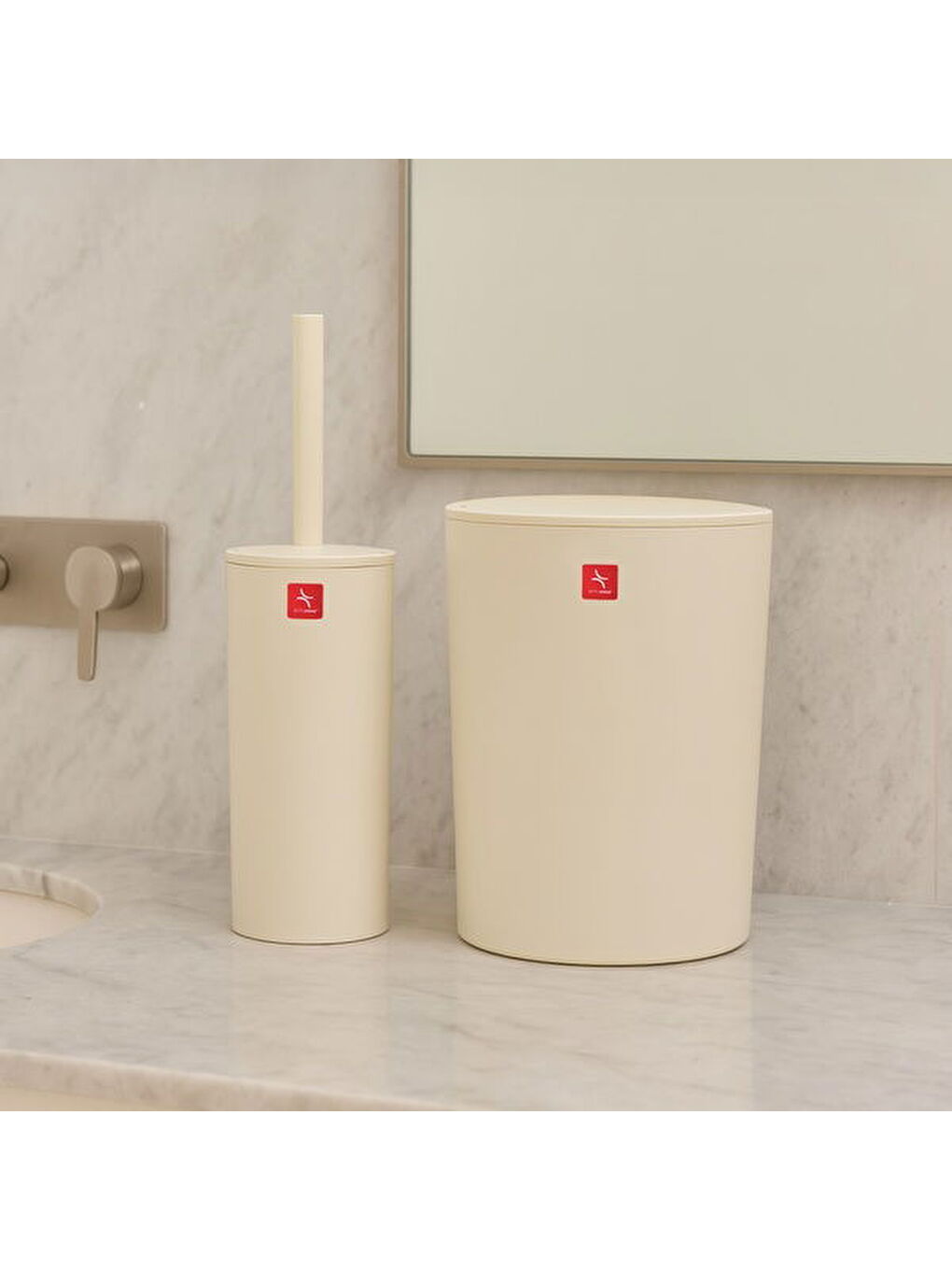 Flores 2'li Banyo Seti - Bej-4