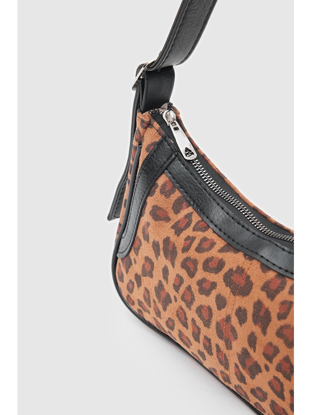 Siyah Fizy Baget Çanta Leopar Desen-3