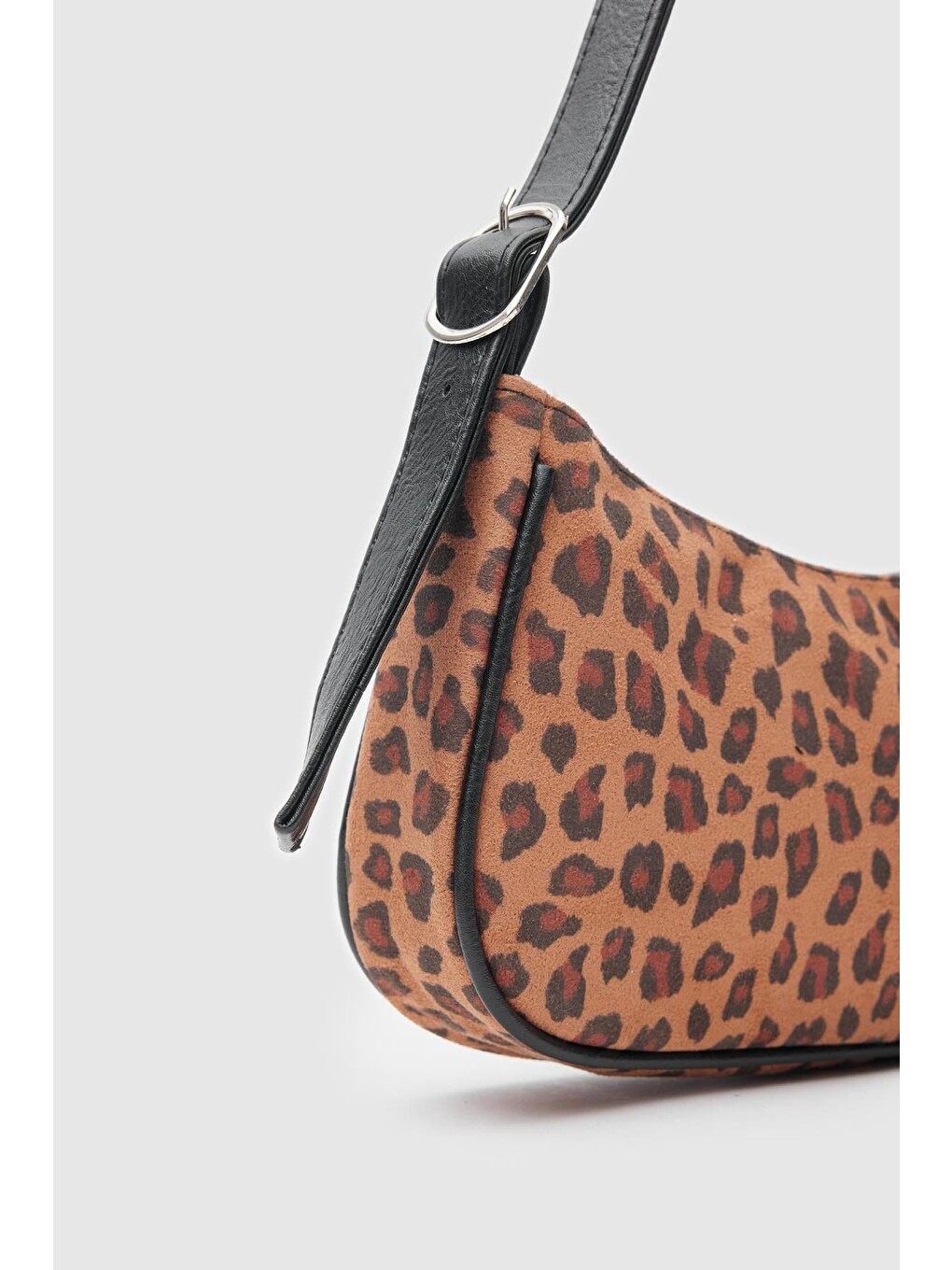 Siyah Fizy Baget Çanta Leopar Desen-4