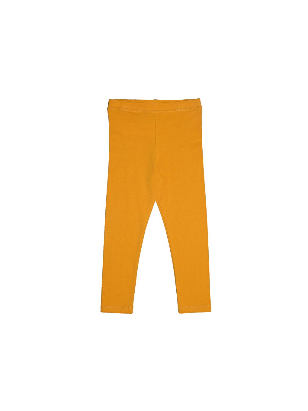 Kadmium Sarı Kız Çocuk Tam Boy Düz Basıc Tayt