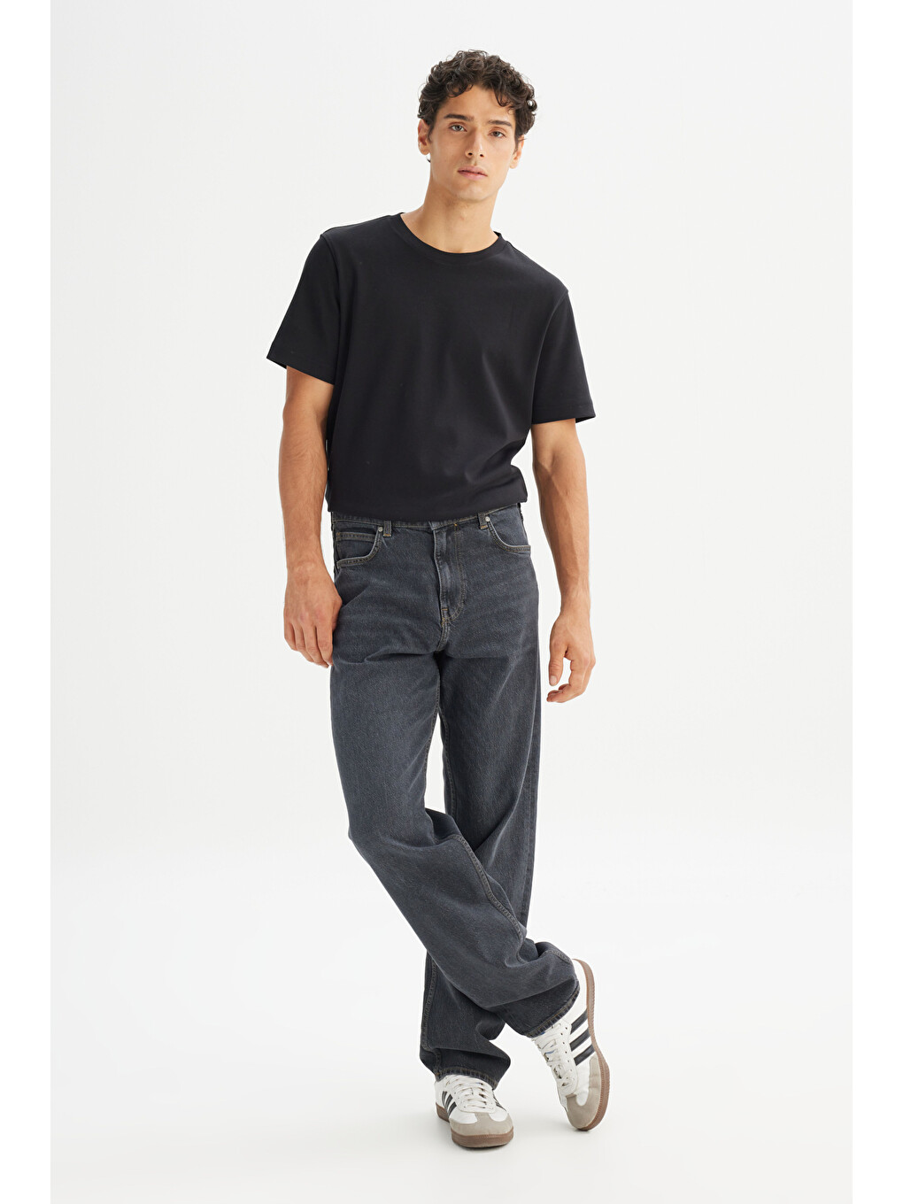 Asher Loose Fit Düşük Bel Siyah Denim Jean Pantolon