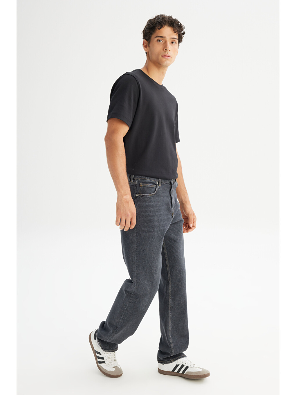 Asher Loose Fit Düşük Bel Siyah Denim Jean Pantolon-2