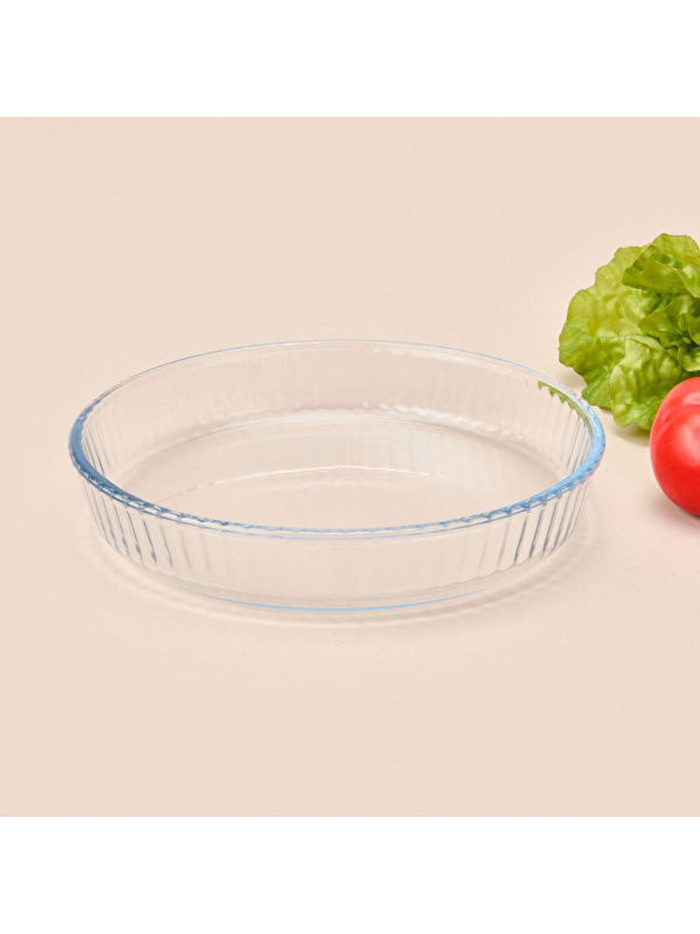 Renksiz Twin Yuvarlak Petekli Cam Fırın Kabı - Şeffaf - 25 cm-3