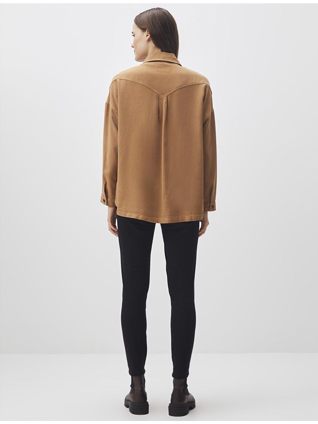 Bej Deve Tüyü Bol Kesim Uzun Dokuma Ceket-5