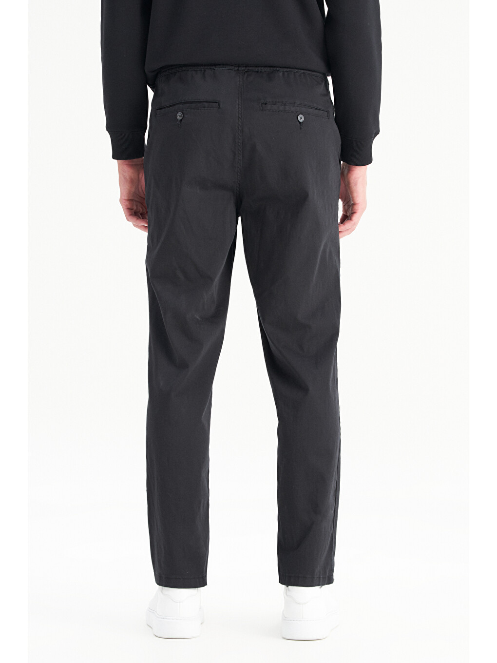 Siyah Pamuklu Slim Fit Cepli Yumuşak Dokulu Esnek Pantolon-4
