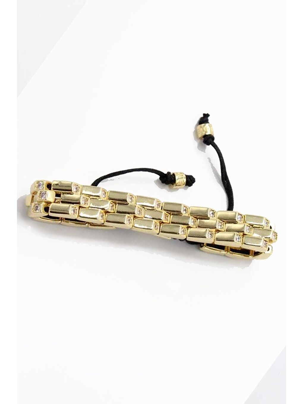 Sarı Piramit Detaylı Kadın İp Bileklik-3