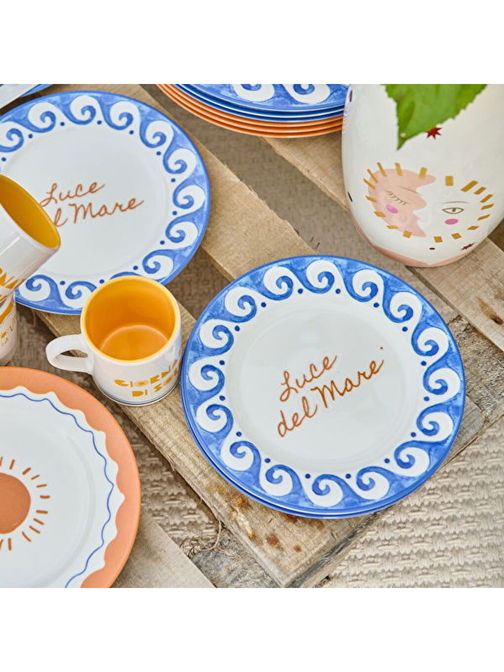 Kitchen Luve Del Mare Servis Tabağı - Krem / Mavi - 27 cm-4