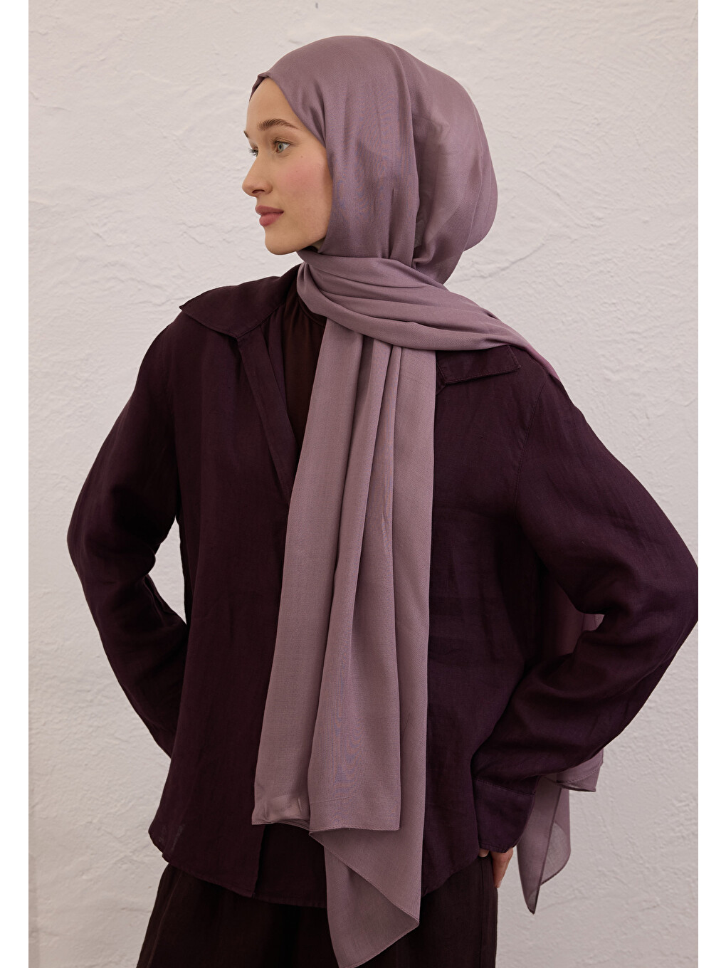 Lila Soft Viskon Şal Leylak