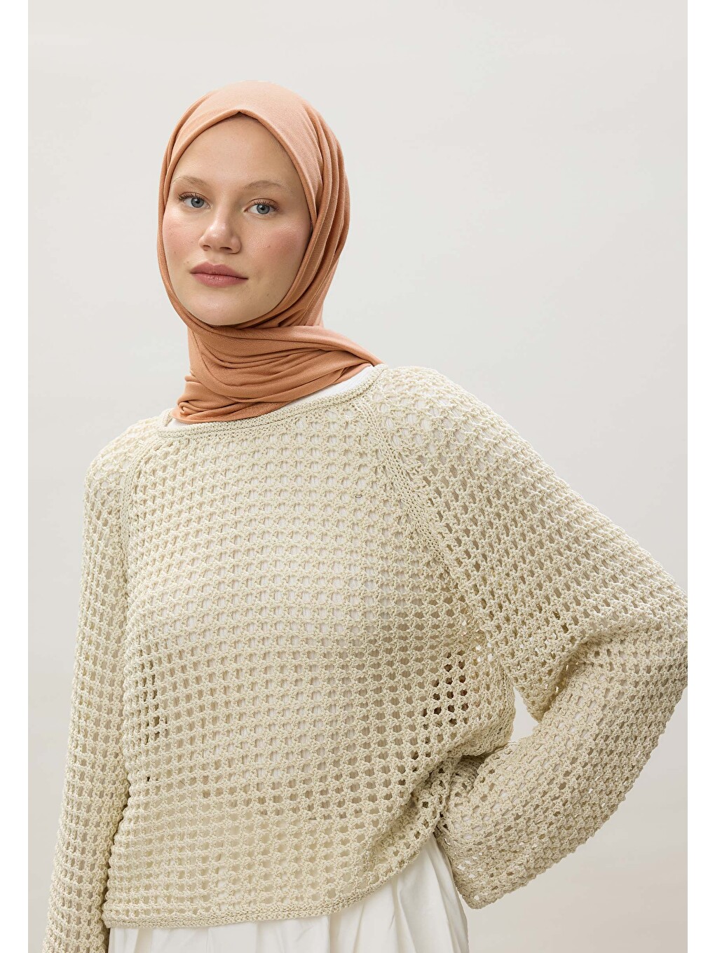 Pembe Penye Şal Somon-2