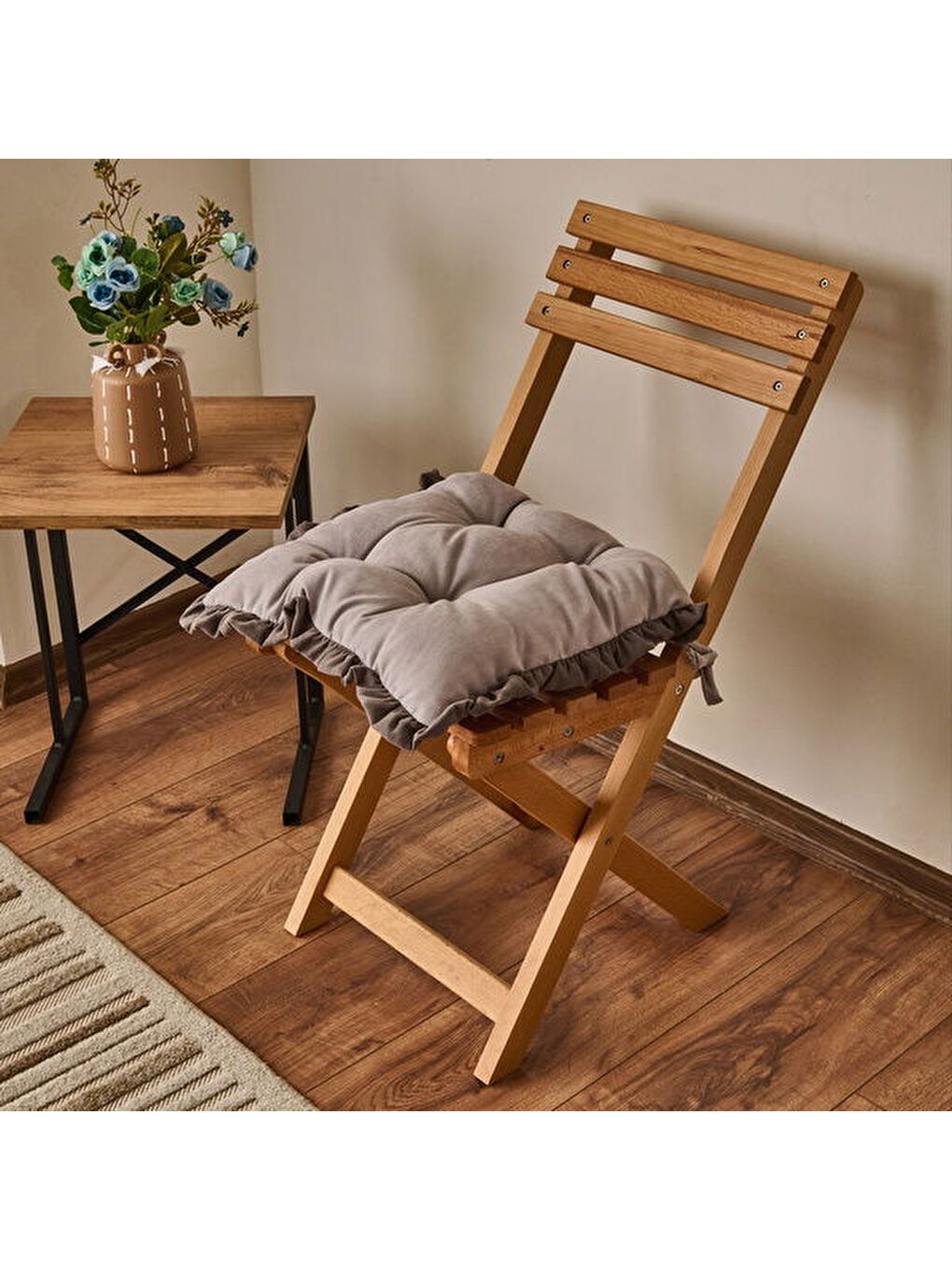 Soft Maia Sandalye Minderi - Gri - 40x40 cm-4