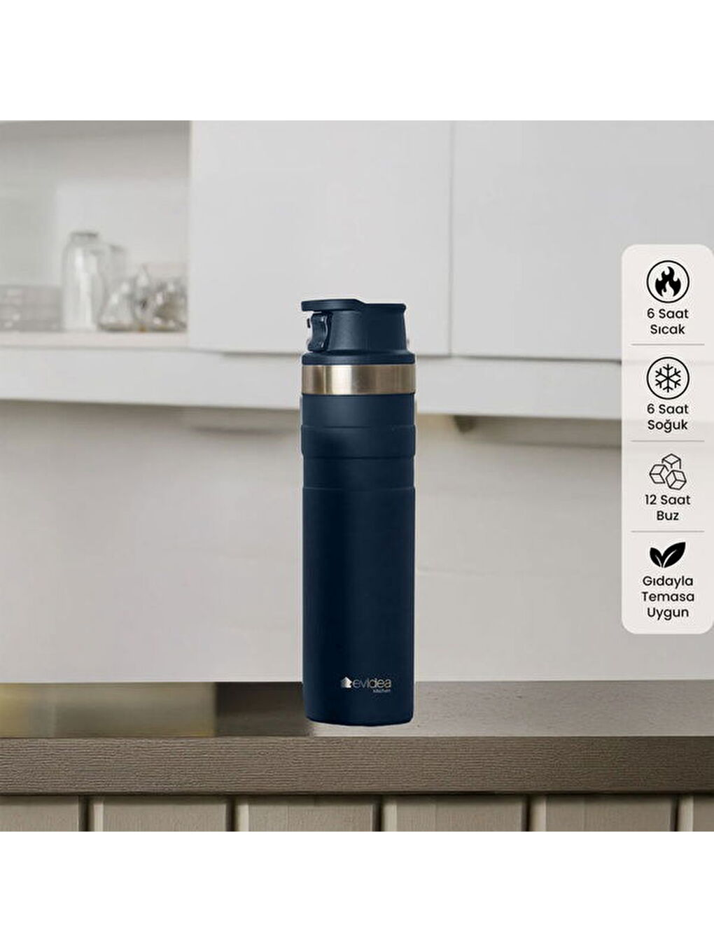 Kitchen Bireysel Termos - Lacivert - 600 ml