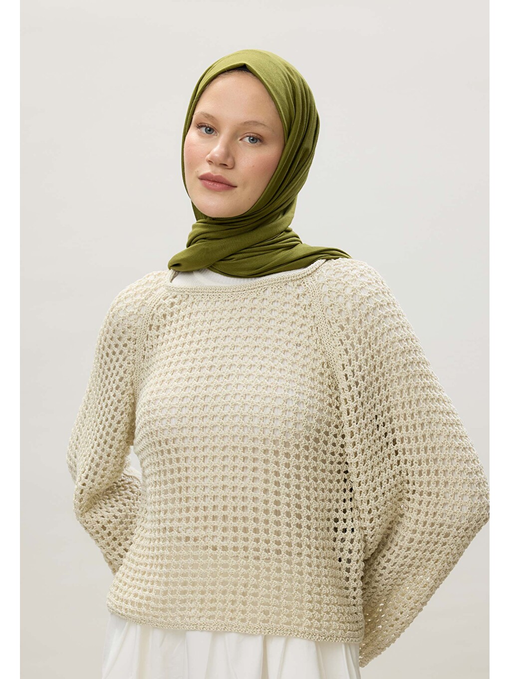 Yeşil Penye Şal Olive-1